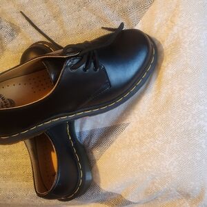 Dr. Martens Black Leather Oxfords with Chunky Sole